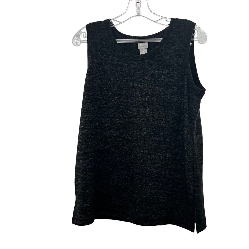 Chico's Zenergy Sleeveless Top Black/Gray Women's Size Small
